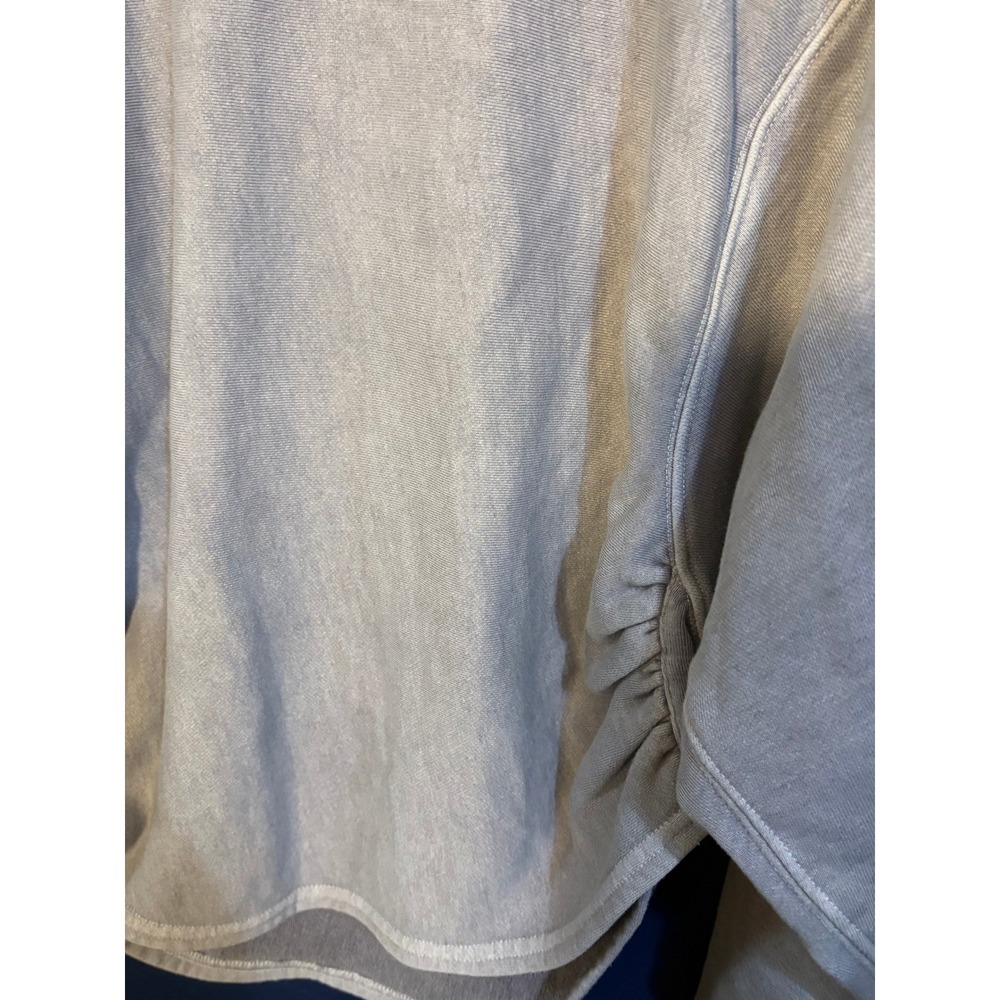 FP Movement Free People Blue Grey Raw Edge Scoop Neck Sweatshirt Large - Picture 5 of 5